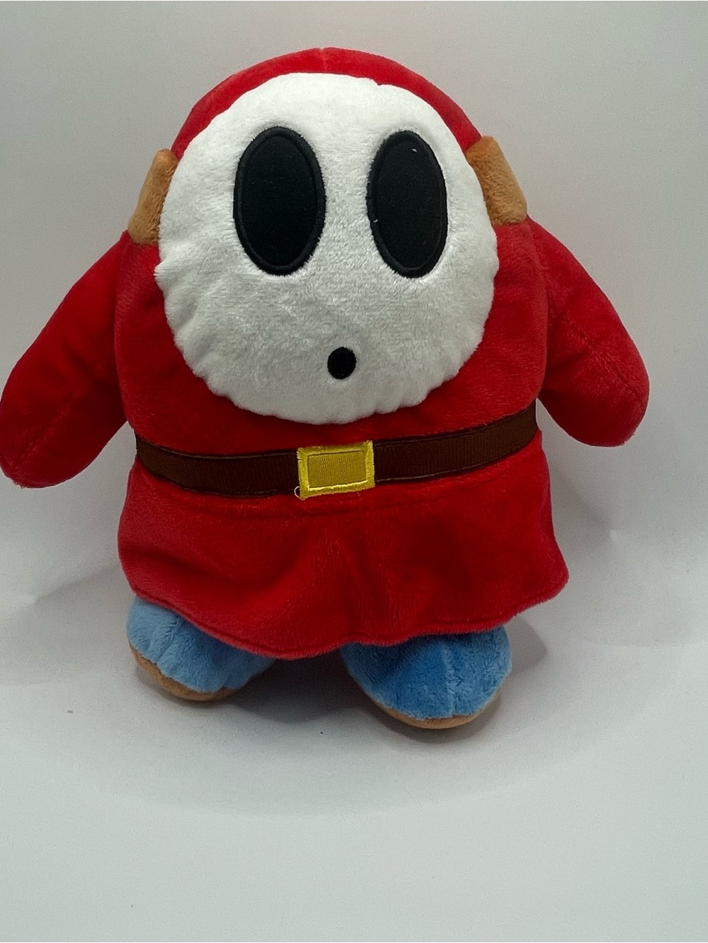 Nintendo Red Shy Guy Plush with Blue Feet and White Mask